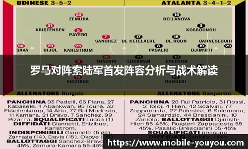 罗马对阵索陆军首发阵容分析与战术解读